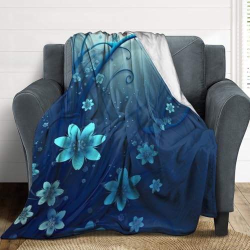 Couverture de lit en flanelle bleue 127x152 cm pour canapé