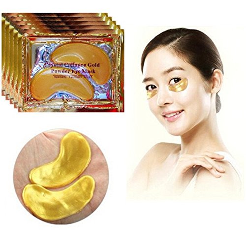 Cascove 30 Pairs of Crystal Collagen 24k Gold Under Eye Gel Pad Face Mask Anti Aging Wrinkle Restore Puffy Tired Eyes Moisturising, Blemishes, Firming, Toning, Dark Circles, Smoothing Skin, Natural Lift