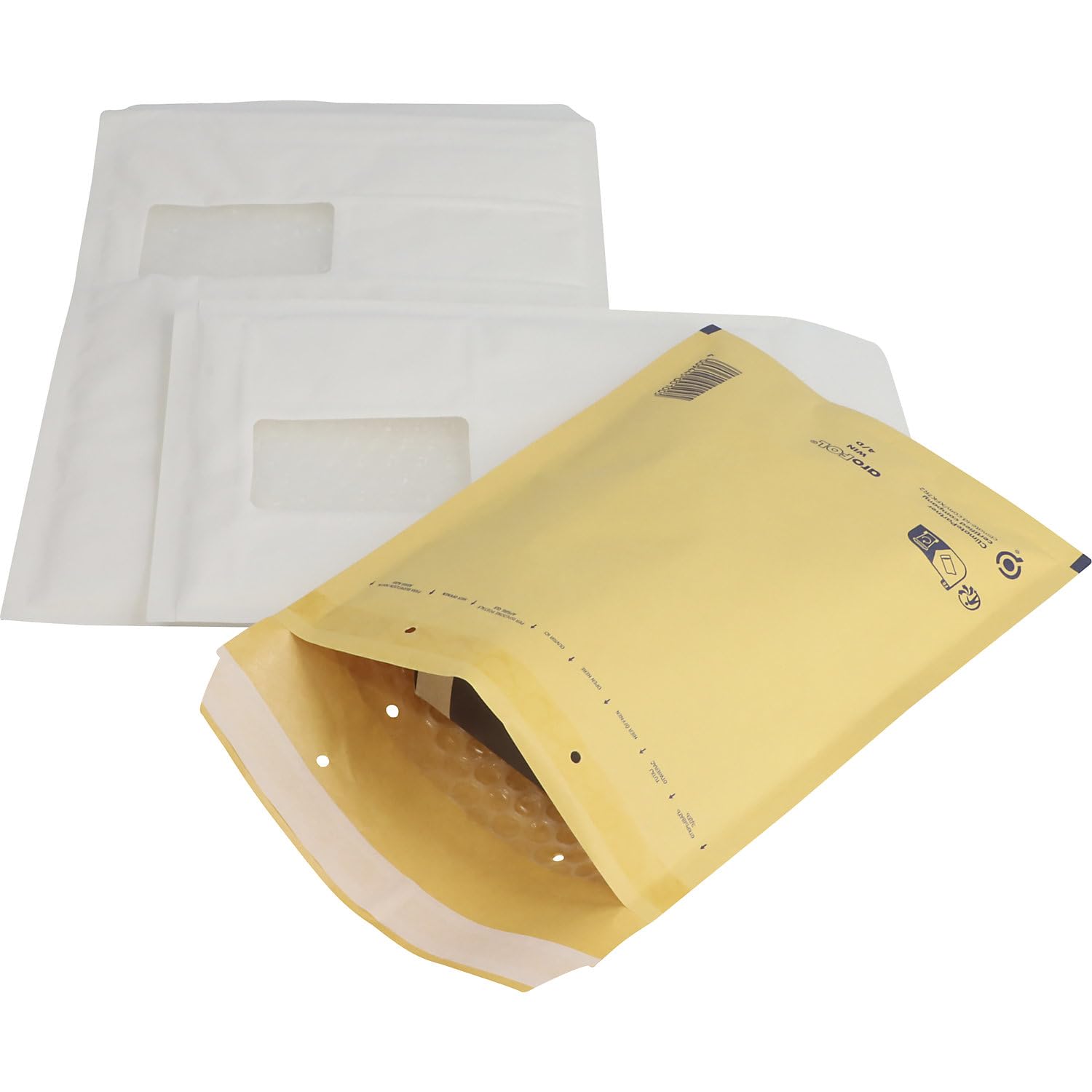 FRANKEL kaiserkraft | Pochette d'expédition aroFOL® | Fermeture autocollante, avec fenêtre, L x l intérieures 340 x 225 mm, blanc, lot de 100