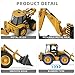 SHINESIGNAL Excavator Backhoe Toys, 1/50 Metal Die-cast Excavator Front Loader Bulldozer Construction Vehicle Model Decoration Gifts for Kids Grandkids Christmas Birthday