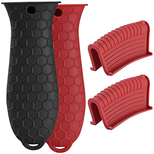 4 عبوات من حامل مقبض ساخن من السيليكون، حافظة حامل وعاء سيلي...