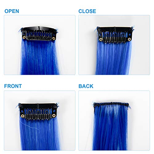 Beahot 32 Pcs Colored Clip In Hair Extensions 20 Inch Rainbow Long Straight Hairpieces Clip In Synthetic, Halloween Cosplay Dress Up Fashion Party Christmas New Year Gift For Women Kids Girls #TOP4
