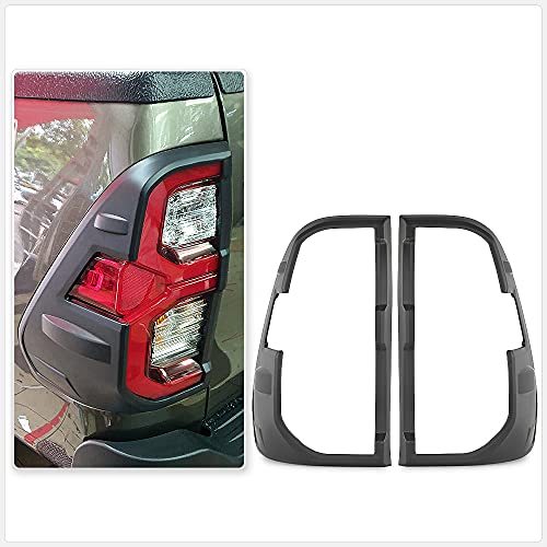 TUNEZ® Cubierta de lámpara trasera negra compatible con Hilux Mk3 2020 2021 2022 SR SR5 Rogue Rugged (Tail Light Cover)