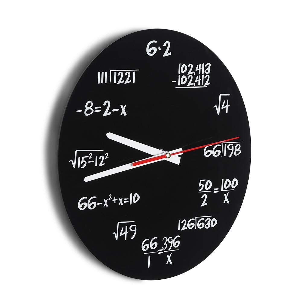 Orologio da parete in acrilico Orologio da parete matematico creativo Design unico Formule matematiche divertenti per aula, casa, ufficio decorazione moderna