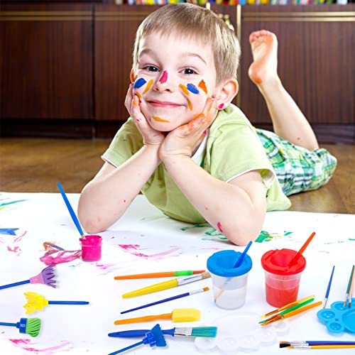 Bigotters HMC0250 Painting Brushes, 45Pcs Kids All Purpose Paint Supplies Include Paint Cups With Lids Palette Tray Multi Sizes Paint Brush Set For Kids Gifts School Prizes Art Party thumb #6