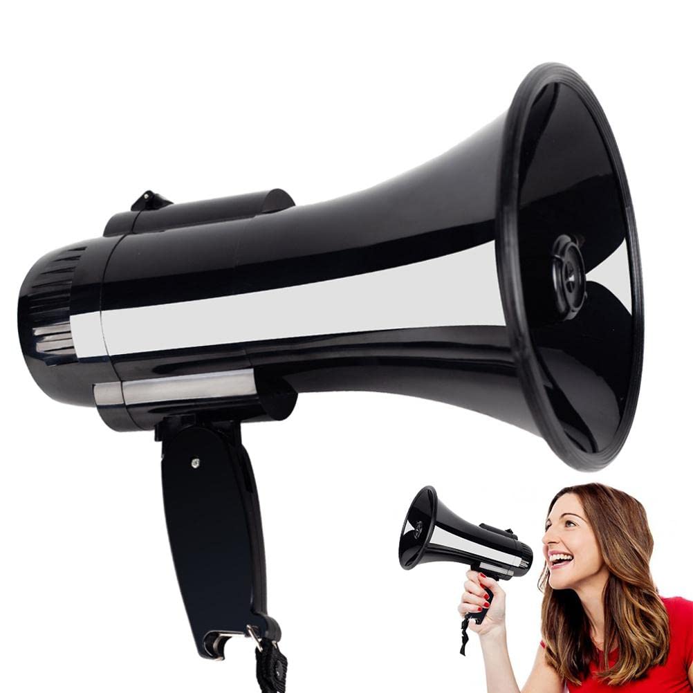 Wakects Haut-Parleur Mégaphone Portable de 30 Watts avec Enregistrement de 240 Secondes et Décapsuleur pour Pom-Pom Girls et événements