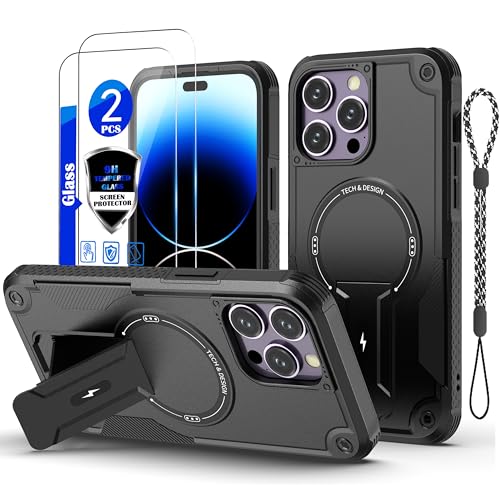 GuardCase for iPhone 14 Pro Max case[Compatible with MagSafe][with 2 * 9H Tempered Glass Screen Protector]