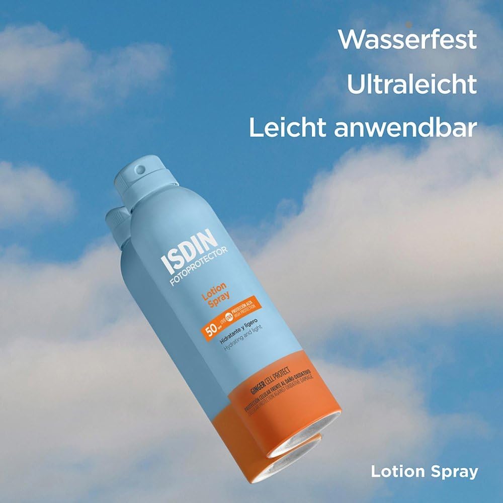 ISDIN Fotoprotector Lotion Spray LSF50 (250 ml) | ochrona dla skóry normalnej i suchej, która potrzebuje dodatkowej porcji wilgoci
