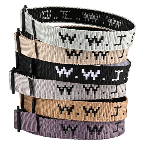 WWJD Bracelet Pack for Women Men, Christian Jesus Gifts Wristbands, Adjustable WWJD Bracelets Bulk What Would Jesus Do Bracelet