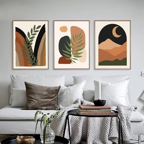 Toile paysage vert de montagne et lune pour transformer l'ambiance de votre chambre à coucher
