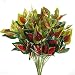 MHMJON 4pcs Artificial Plants Fake Silk Basil Leaves Bushes Fake Greenery Shrubs Flower Arrangements Indoor Outdoor Home Kitchen Office DIY Hotel Table Decoration