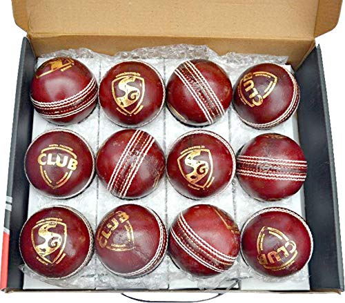 Sconosciuto SG Club Pelle Palline, Confezione da 12 (Rosso) 100% Originale in Pelle