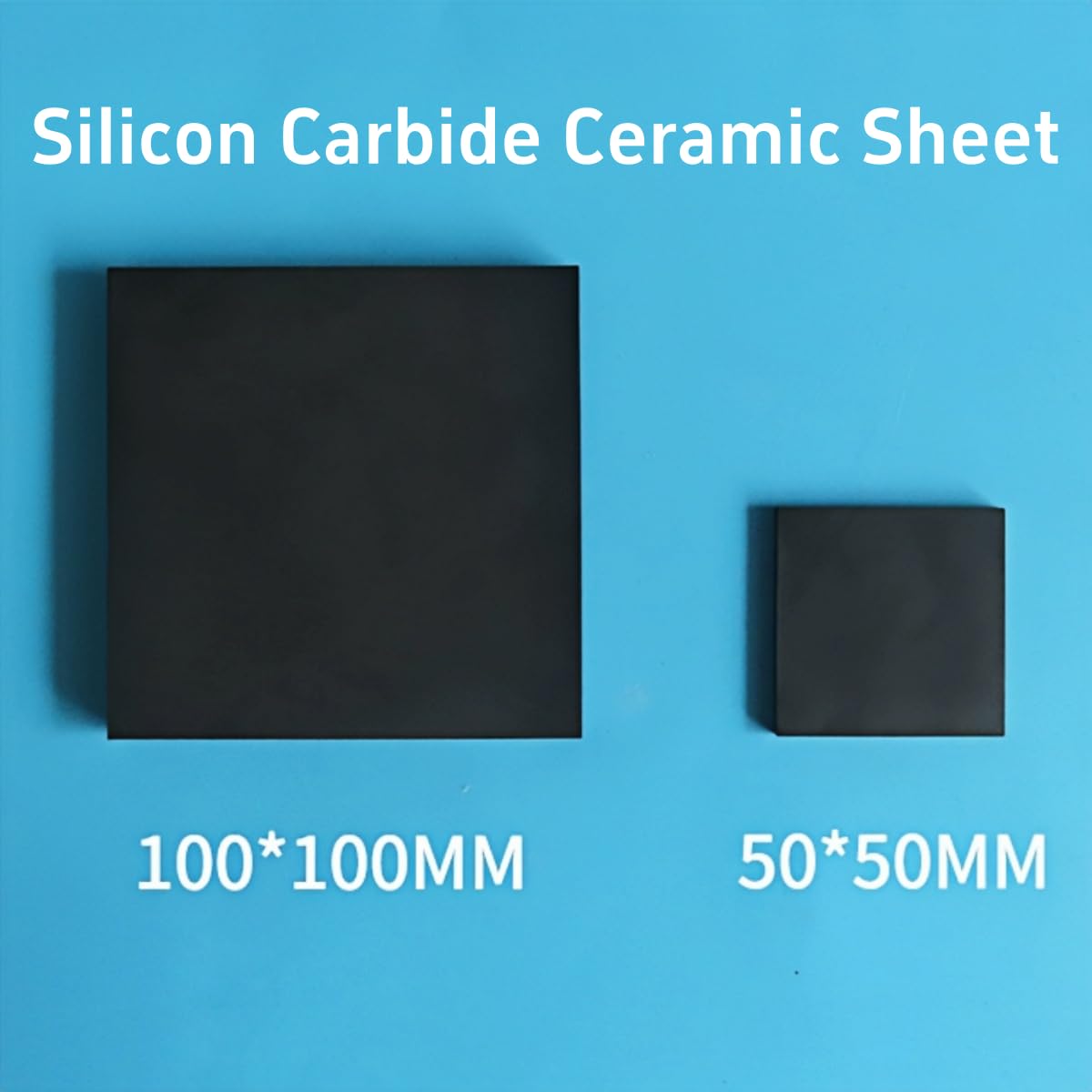 Plaque en céramique de carbure de silicium haute pureté - Feuille de SiC frittée sans pression, 1 pièce, différentes tailles disponibles(1mmx50mmx50mm)