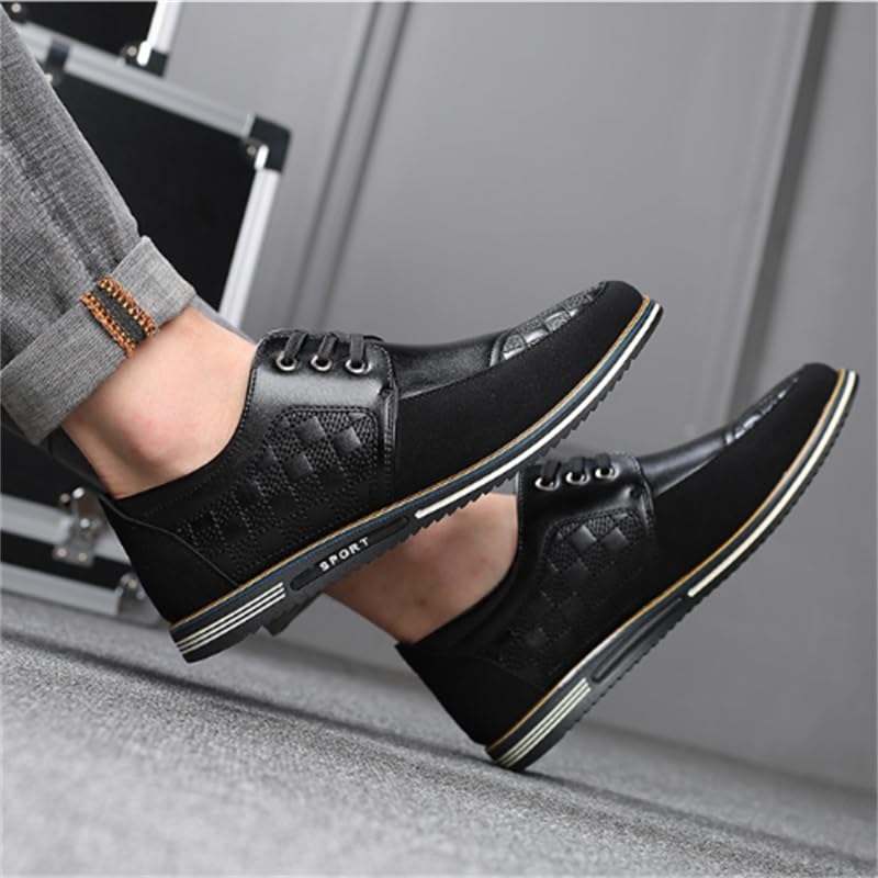 Men's Leather Shoes Casual Shoes Commuting Business Shoes Patchwork(Blue,14)2