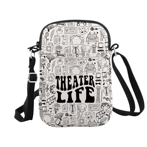 WCGXKO Theater Life Crossbody Bag Theater Drama Comedy Gift Musical Theater Gift for Musical Fans