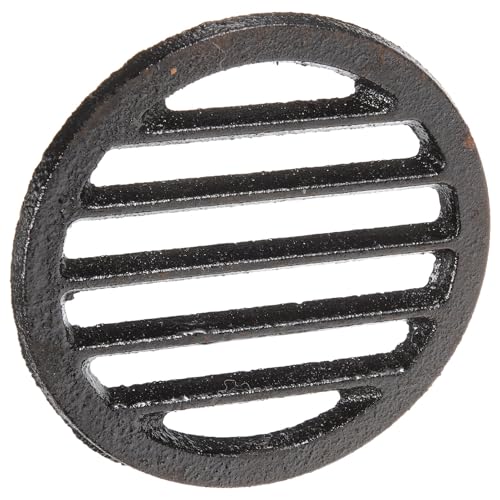 KOMBIUDA Cubierta de Drenaje de Suelo Redonda de Hierro Fundido Filtro Extraíble Resistente para Exterior y Lavabo Rejilla para Desagüe de Garaje y Baño
