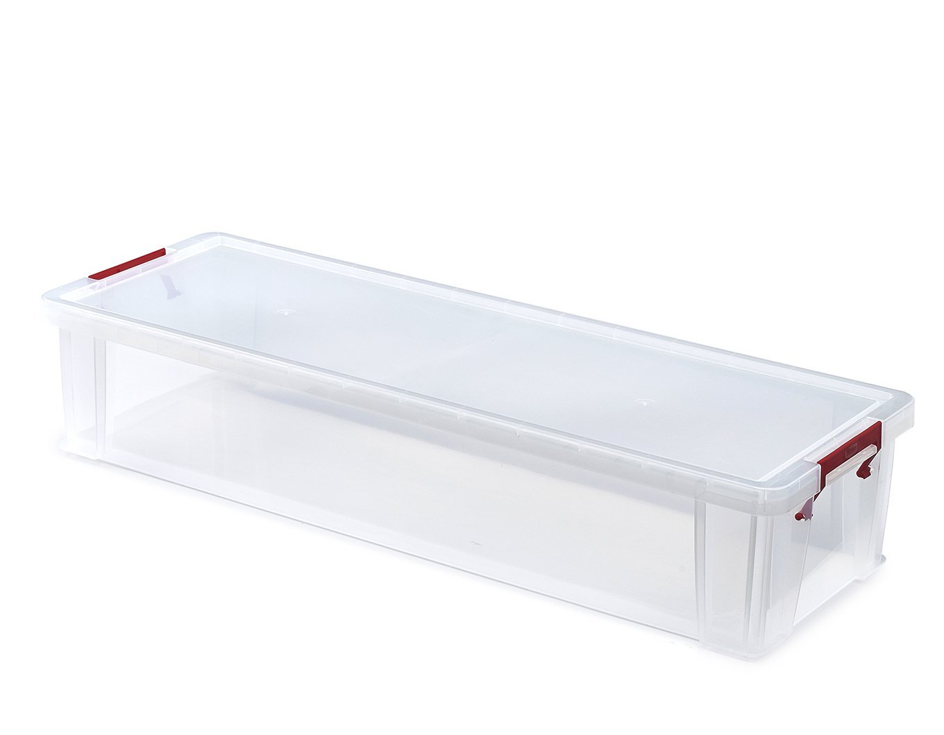 Whitefurze Natural Allstore Container With Silver Clamp, Plastic, 27 Litre