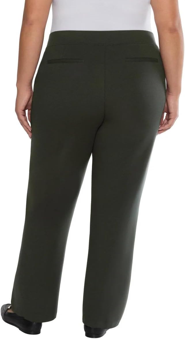 Matty M Women's Pull On Straight Leg Office Pants (US, Alpha, Small, Regular, Regular, Dark Olive) - Image 6