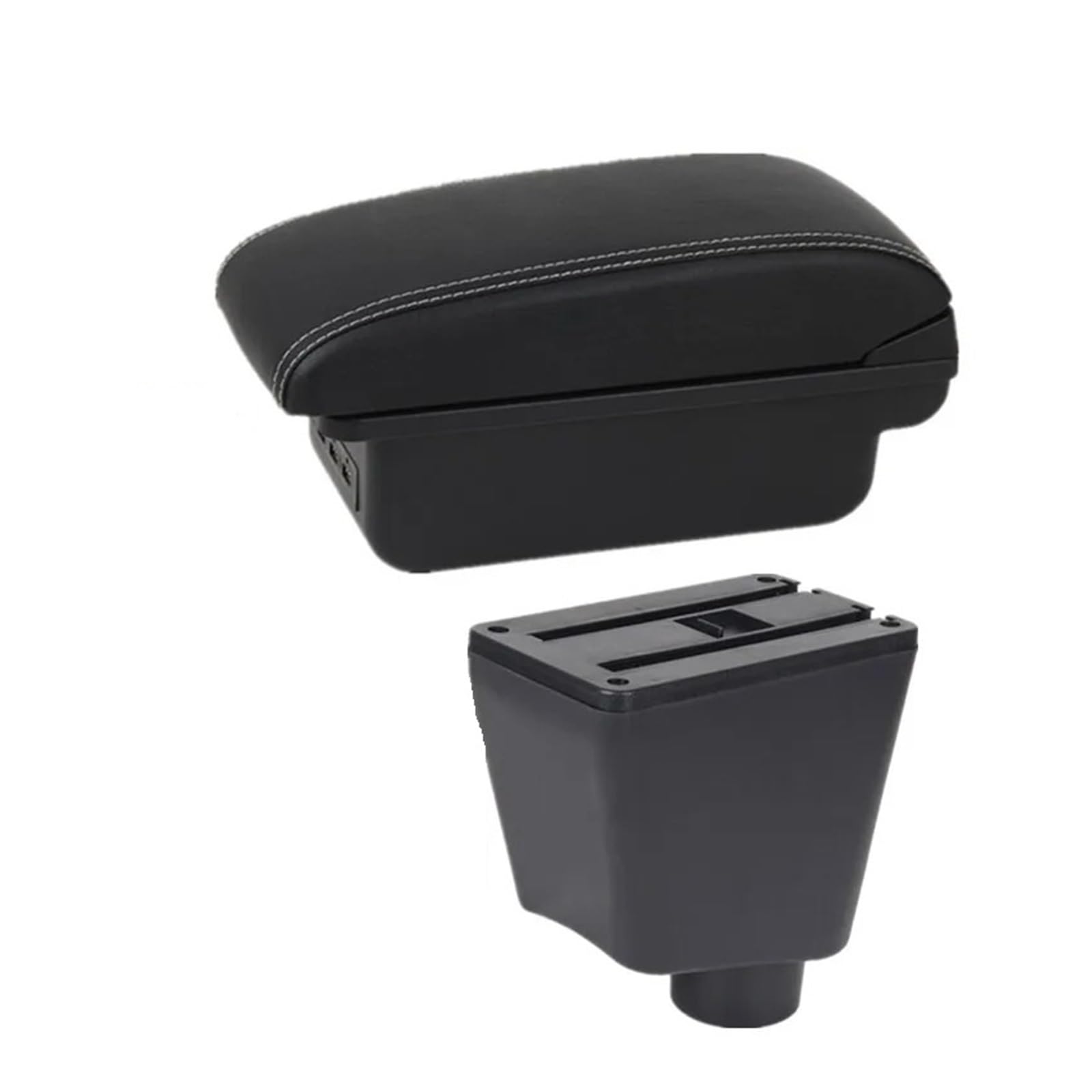 UMDJJU For Clio 4 For Captur For 3 For III IV Armrest Car Box Accessorie Storage Parts Dedicated Interior Retrofit Car Centre Console Armrest Box(B1 white line 3USB)