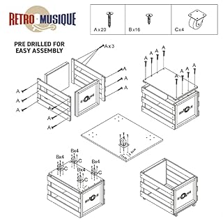 Retro Musique Caisse de Rangement pour disques Vinyle LP en Bois sur roulettes Peut contenir jusqu’à 100 Albums (dans… - Les Beatles, Paul McCartney, John Lennon, RIngo Starr, George Harrison Retro Musique Caisse de Rangement pour disques Vinyle LP en Bois sur roulettes Peut contenir jusqu'à 100 Albums (dans… – Image 6