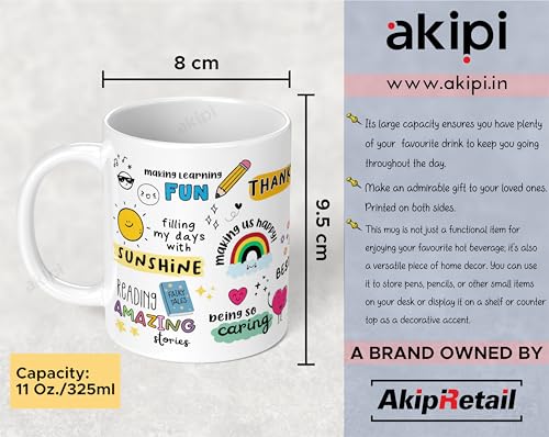 Image of Thank You Teacher Mug, Appreciation Mug, Daily Affirmations, Teacher Thank You Gift ARM692 11oz Ceramic Coffee /Tea Cup