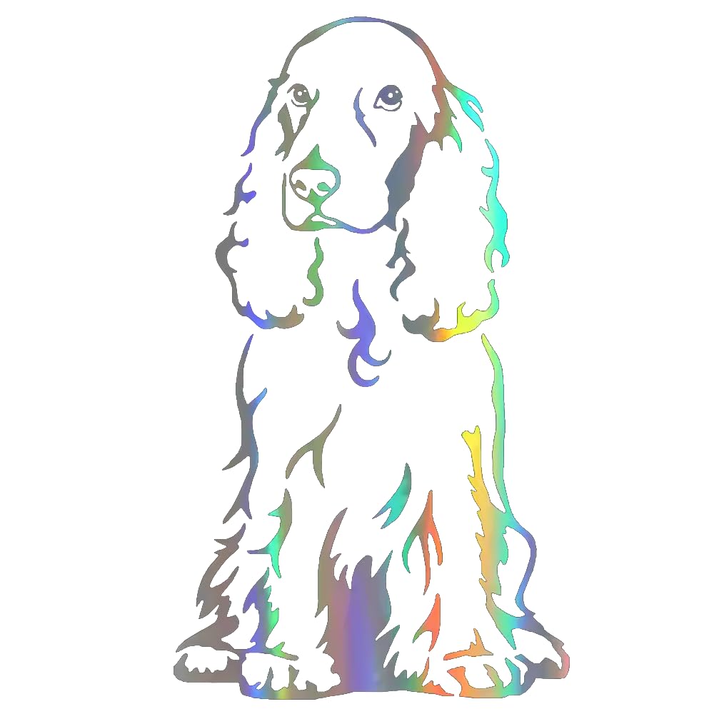 TIZIKJ Cocker Spaniel Autoaufkleber, Reflektierend Holographisch, Wasserfest PVC-Aufkleber für Auto, Laptop, Kühlschrank ((15cm/5.91inch))