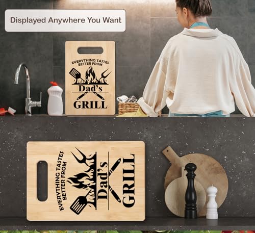 Tabla de cortar Orchroma para Día del Padre, regalo de hija o hijo para papá, tablas para parrilla miniatura 4