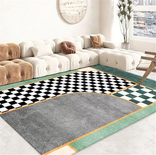 Tapis antisalissure géométrique gris pour protéger et décorer votre salon