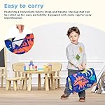 Toddler Nap Mat Extra Large 55‘’*29‘’ for 2-7 Years, Cotton Daycare Nap Mats with Removable Minky Blanket and Pillow, Boys Sleeping Mat Nap Mat for Preschool Kindergarten, Sleeping Bag Blue Dinosaur - Image 5
