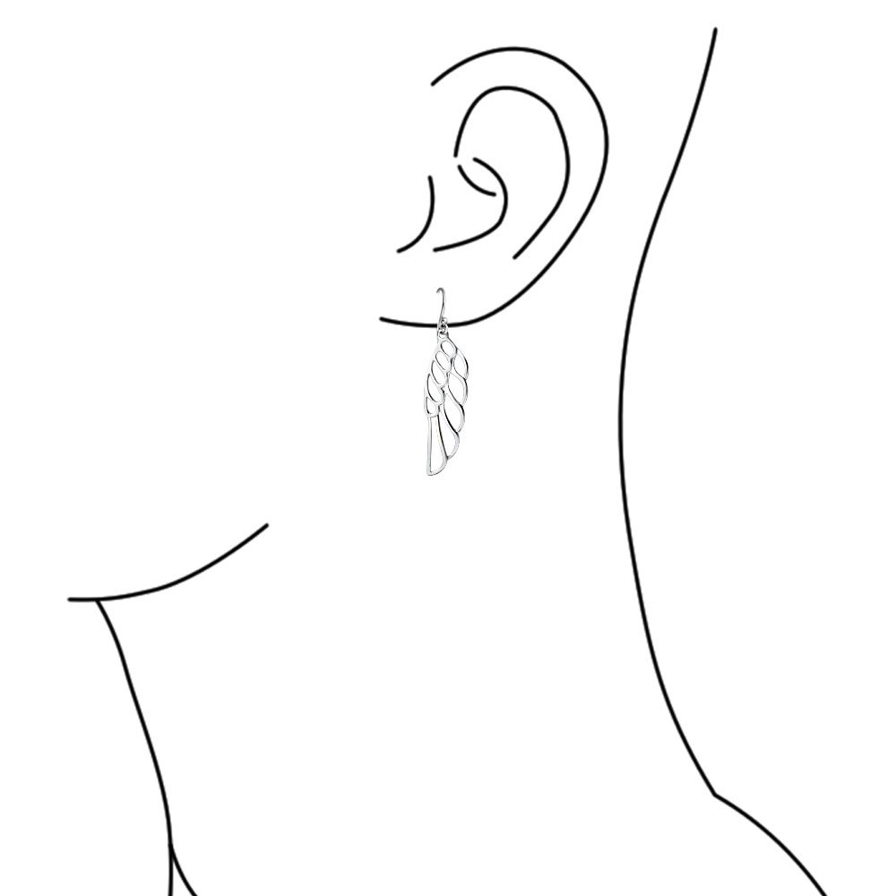 Pendientes Colgantes Espirituales Religiosos De Alas De Ángel Con Plumas Para Mujeres Adolescentes Bañados En Oro Rosa De Plata Esterlina .925