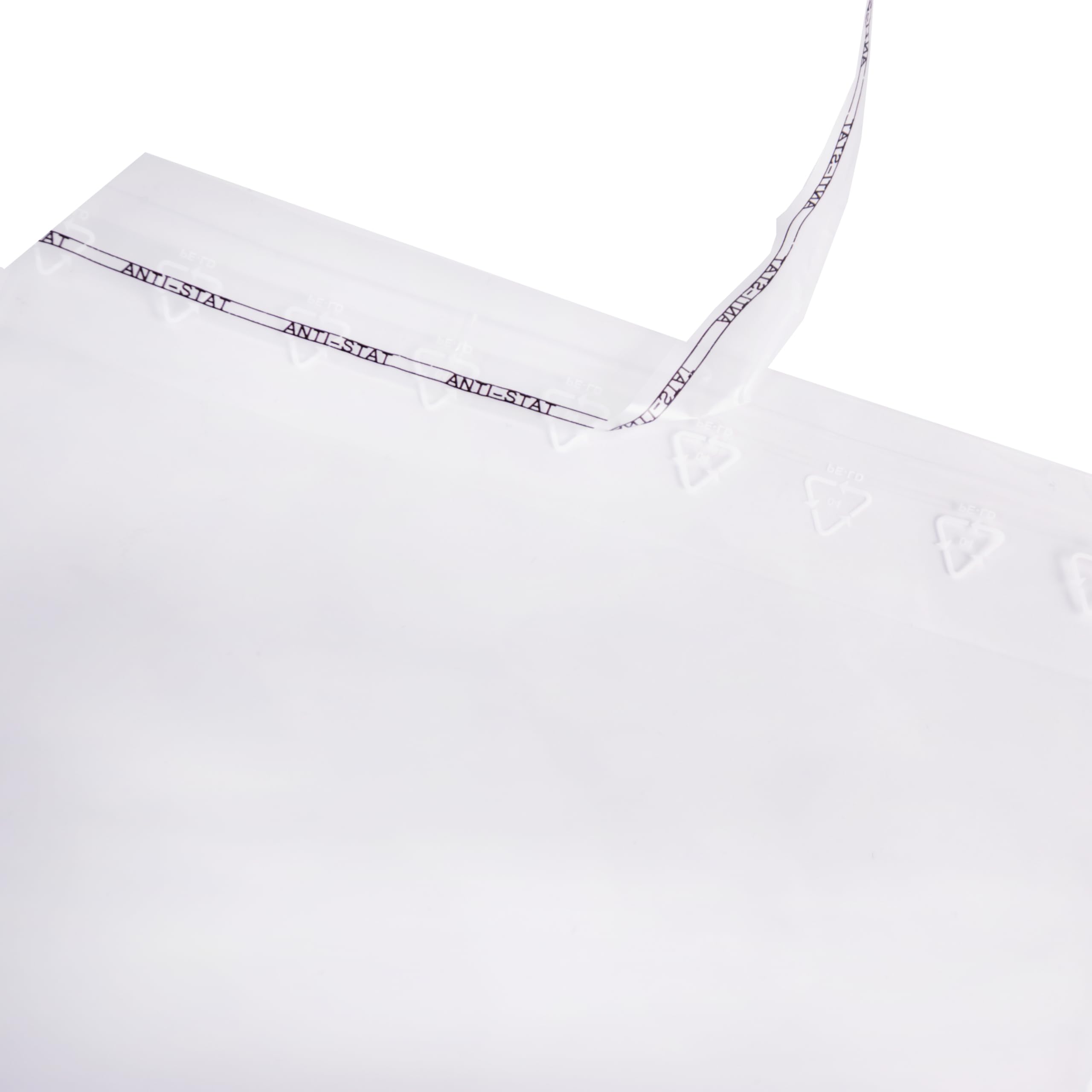 Torby foliowe przezroczyste DIN C5, z oznaczeniem PE-LD, torebka z klapkami, paski samoprzylepne, 165 mm x 220 mm (np. do DIN A5)