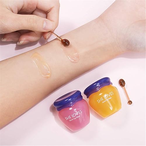 Miniatura 8 de 2 mascarillas labiales durante la noche, Honey&Sakura Day and Night Repair Sleeping Lip Balm, Fade Lip Lines Bálsamo de abeja, hidratante y