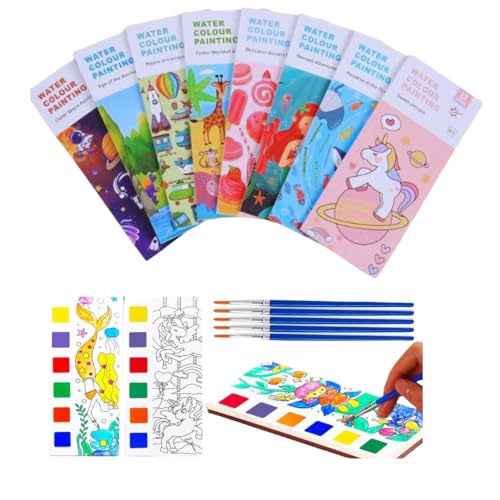 Image of Partymax- 10 Set Of Water Colour Painting Books For Kids Party /Goody |Ideal For Return Gifts For Kids Birthday For Children 4-10 Yrs, Multicolor