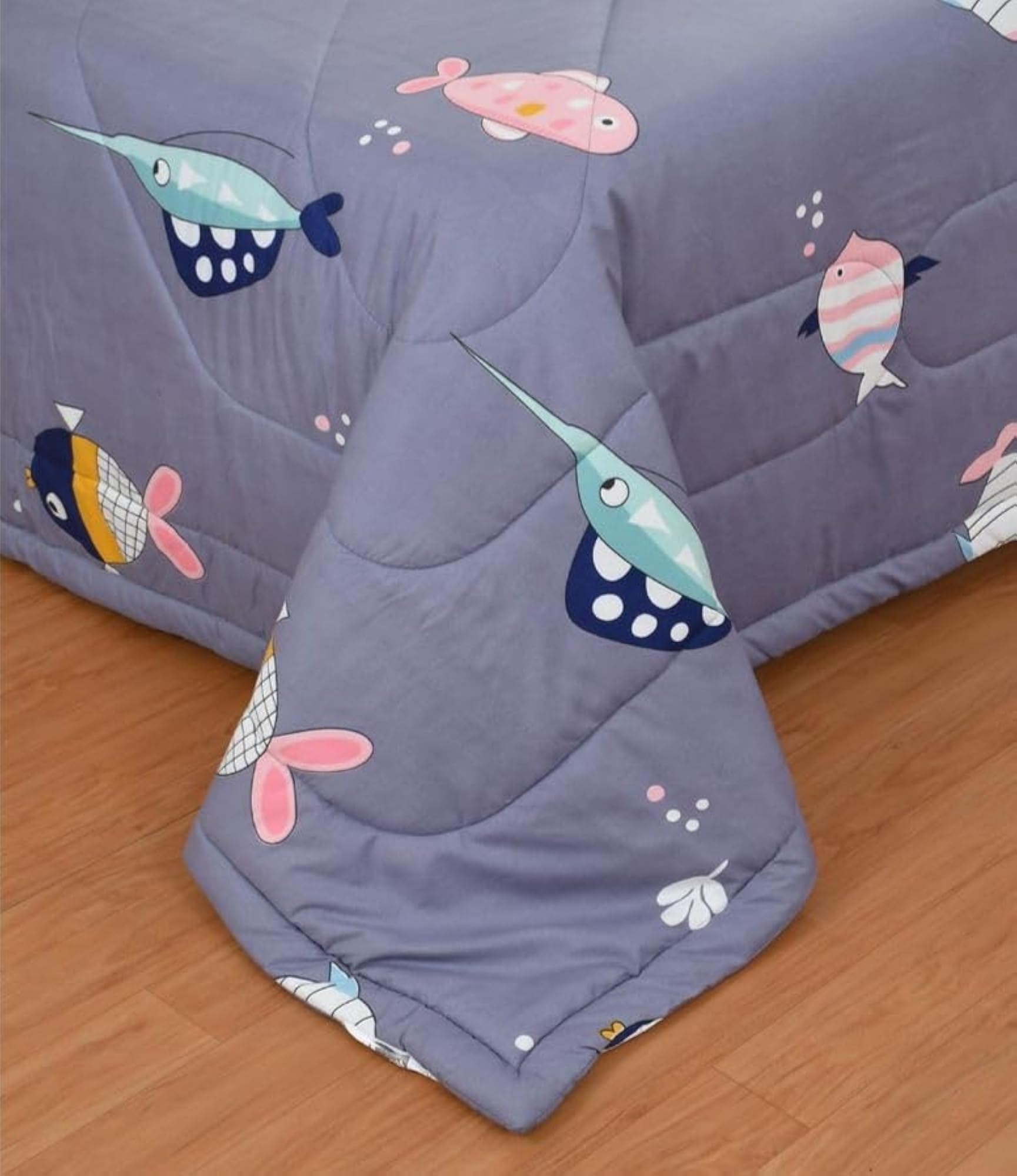 Super Soft Glace Cotton King Size Kids AC Comforter Set, 4 Pc