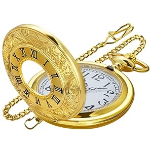 Quartz Pocket Watch for Men, Arabic Numeral Scale Men’s Pocket Watch, Quartz Pocket Watch with Chain for Men