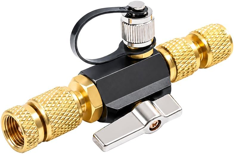 HVAC Valve Core Removal Tool, Dual Size SAE 1/4'' & 5/16'' Vacuum-Resistant Valve Core Remover, Compatible with R410A R22 R32 Air Conditioning Refrigeration System