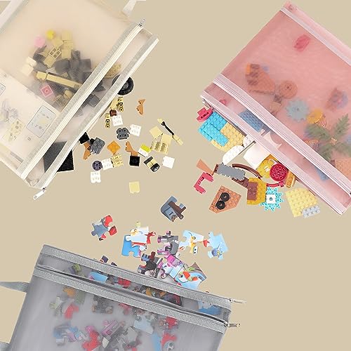 Truelux TR Uelux 10 Pack Colored Mesh Zipper Pouch Bags, Double-Layer Nylon Puzzle Building Block Sets Toy Storage & Organization thumb #1