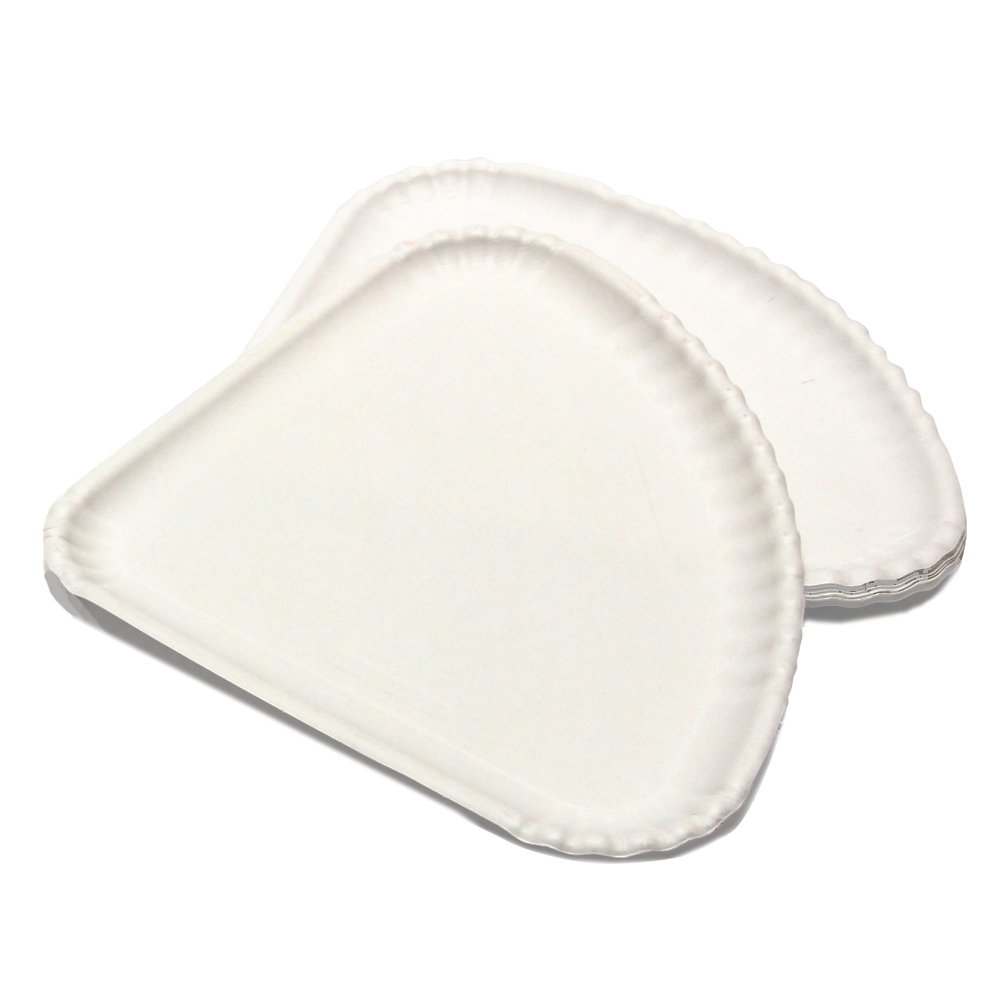 Trójkątne talerze do pizzy 1/4 30 x 21 cm biały karton - 100 sztuk