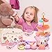 Imagen de JurciCat 46 pcs Juego De Te Infantil Juguete Accesorios para Cocina De Maletín De Transporte con Juguetes De Postre Tazas Platos y Juego De Té Completo para Regalo Juguete para Niñas De 3 A 9 Años