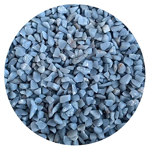 Image of GAF TREASURES 2 oz Lot Natural Angelite Semi Tumbled Gemstone Chips, Crushed Mini Crystals, Undrilled Crystal Chips (Angelite)