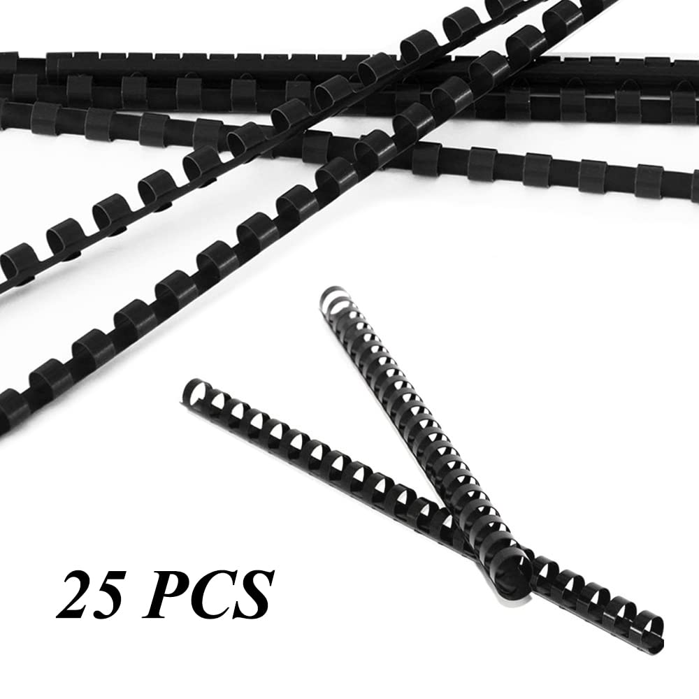 Spirali Per Rilegatura A4 - 25 Pettini Neri In PVC Da 14mm - Per 100 Pagine - 29.7cm - Foto 9