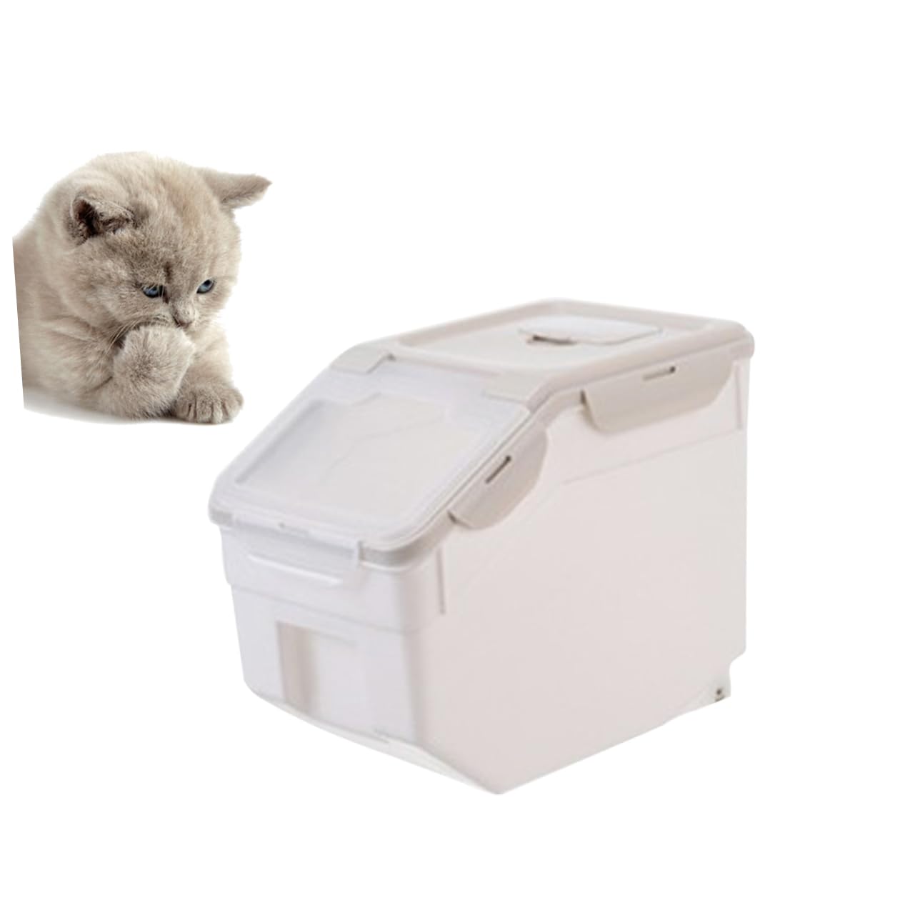 TOYANDONA Luftdichter Tierfutterbehälter aus Pp in Beige Sicher und Gesund Einfache Aufbewahrungsbox für Hundefutter und Reis Praktischer Futtertonne in Größe S