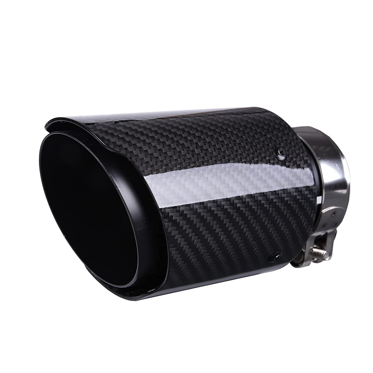 Buy Kipalm Carbon Fiber Exhaust Tip Glossy Exhaust Pipe Muffler Tailpipe BoltOn with Black