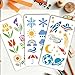 GOMAKERER 12 Sheets Decorative Painting Templates, 12 Styles Flower Leaf Insect Animal Spirit Planet Weather Tools Templates Reusable Art Stencil for Painting on Tile Wall Floor Scrapbooking