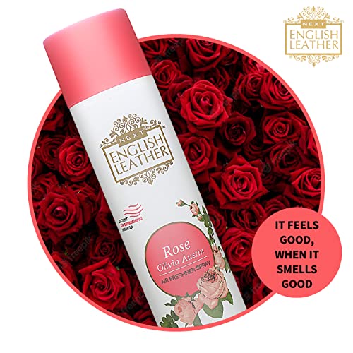 Image of Next Care English Leather Air Freshener Spray 220ml | Long Lasting Room Freshener for Home, Office & Car | Odour Eliminator (Rose & White Floral)