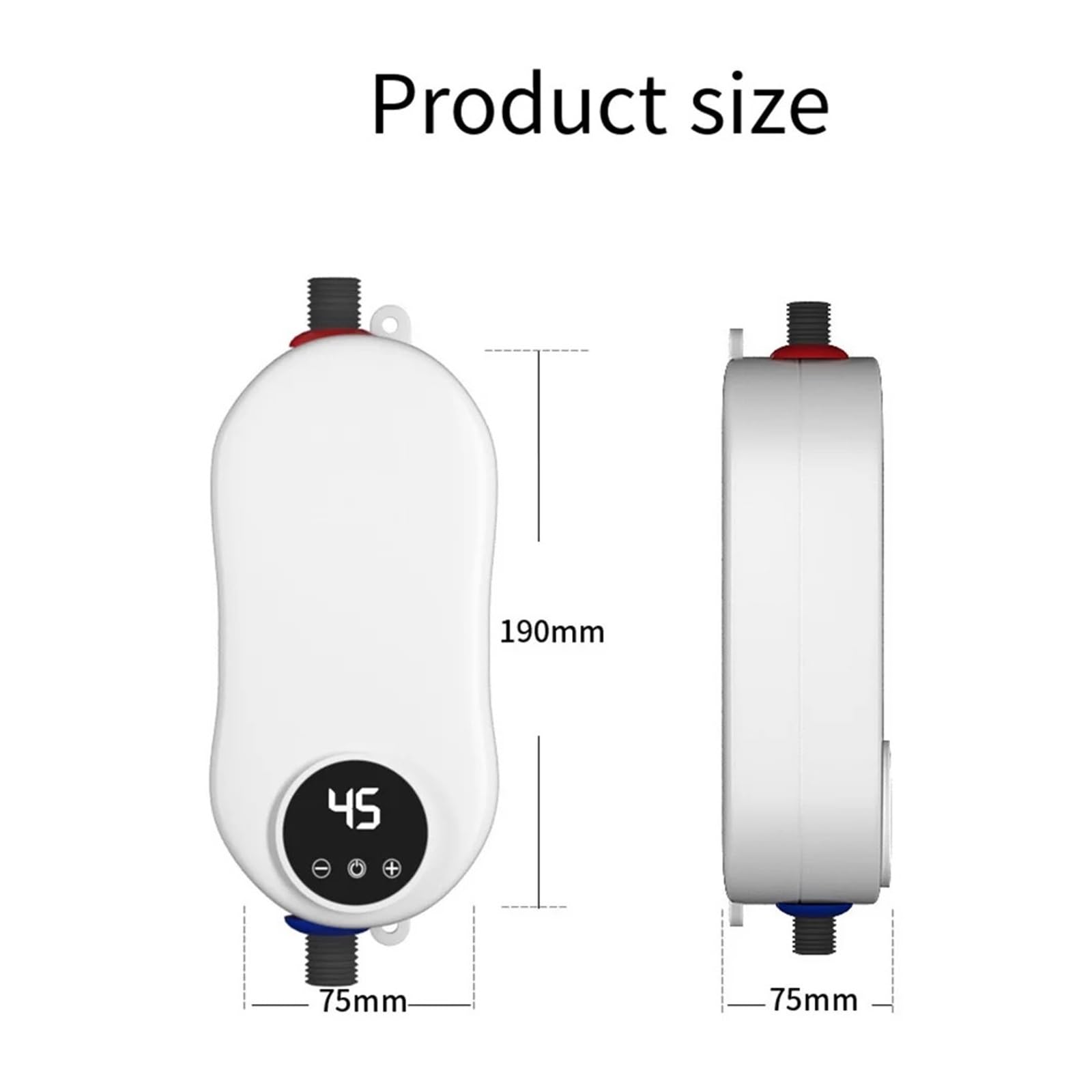 Scaldabagno Senza Serbatoio Elettrico Da 5500 W Con Display Digitale Riscaldatore Di Acqua Calda Istantaneo Smart Touch Riscaldatori Elettrici Doccia Automatica riscaldare rapidamente(Kitchen)
