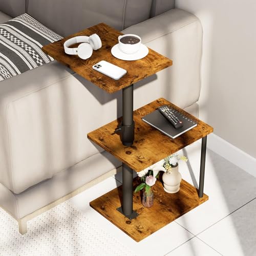 Faesun 360° Swivel Side Table for Height Adjustable, C Shaped