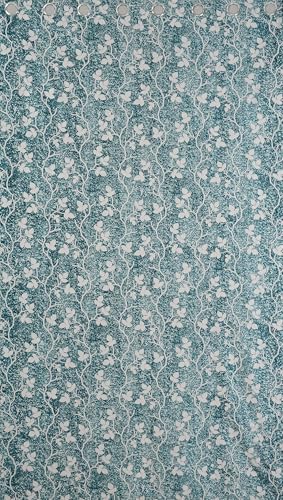 Image of Homefab India 2 Piece Polyester Printed Curtains Room Darkening Panel - Long Door 9 feet, Petals Blue Curtain