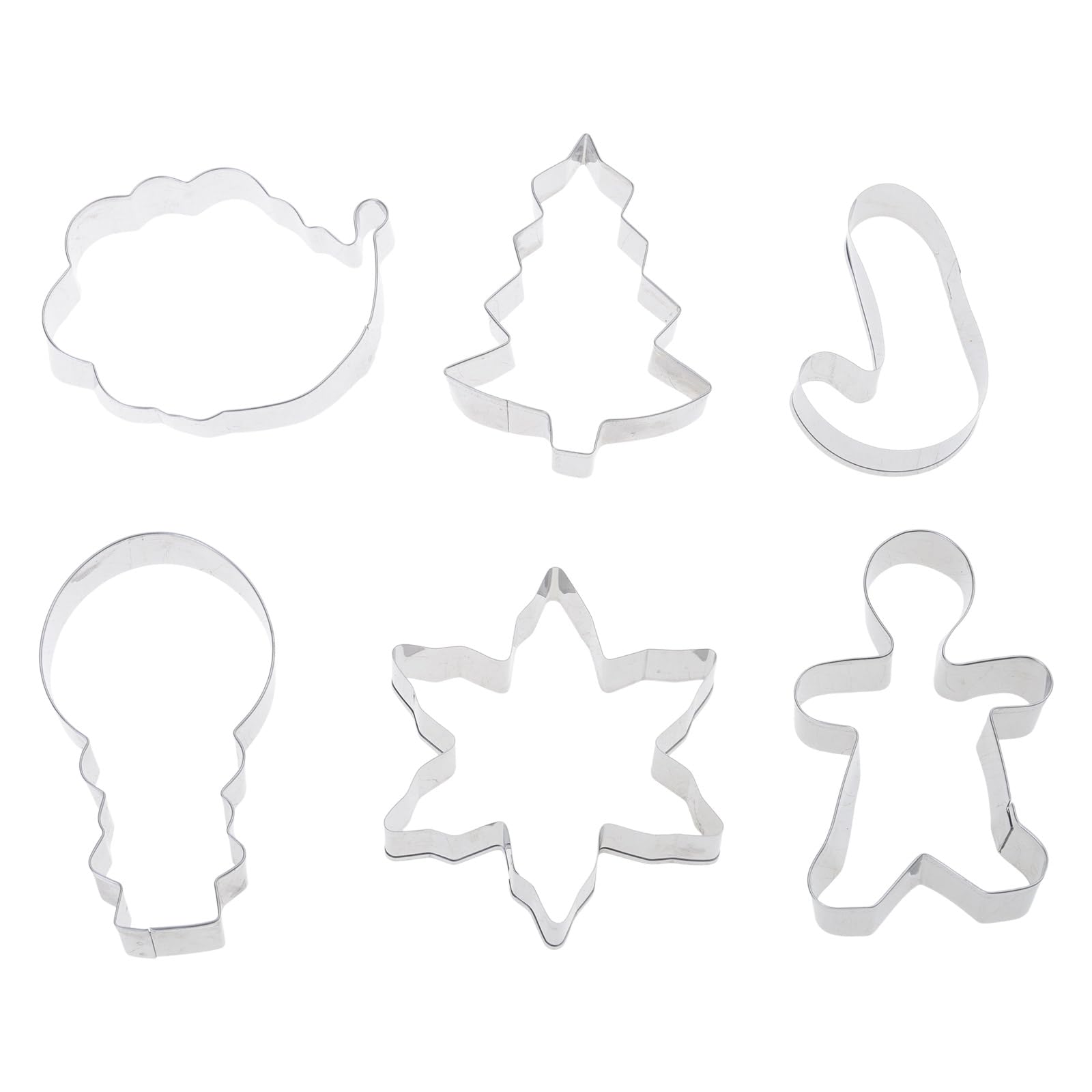 Jazuaiao 3pieces Cookie Set Stainless Steel Mold Cutter Baking Tools & Accessory for Festival Holiday Kitchen Baking Cookie