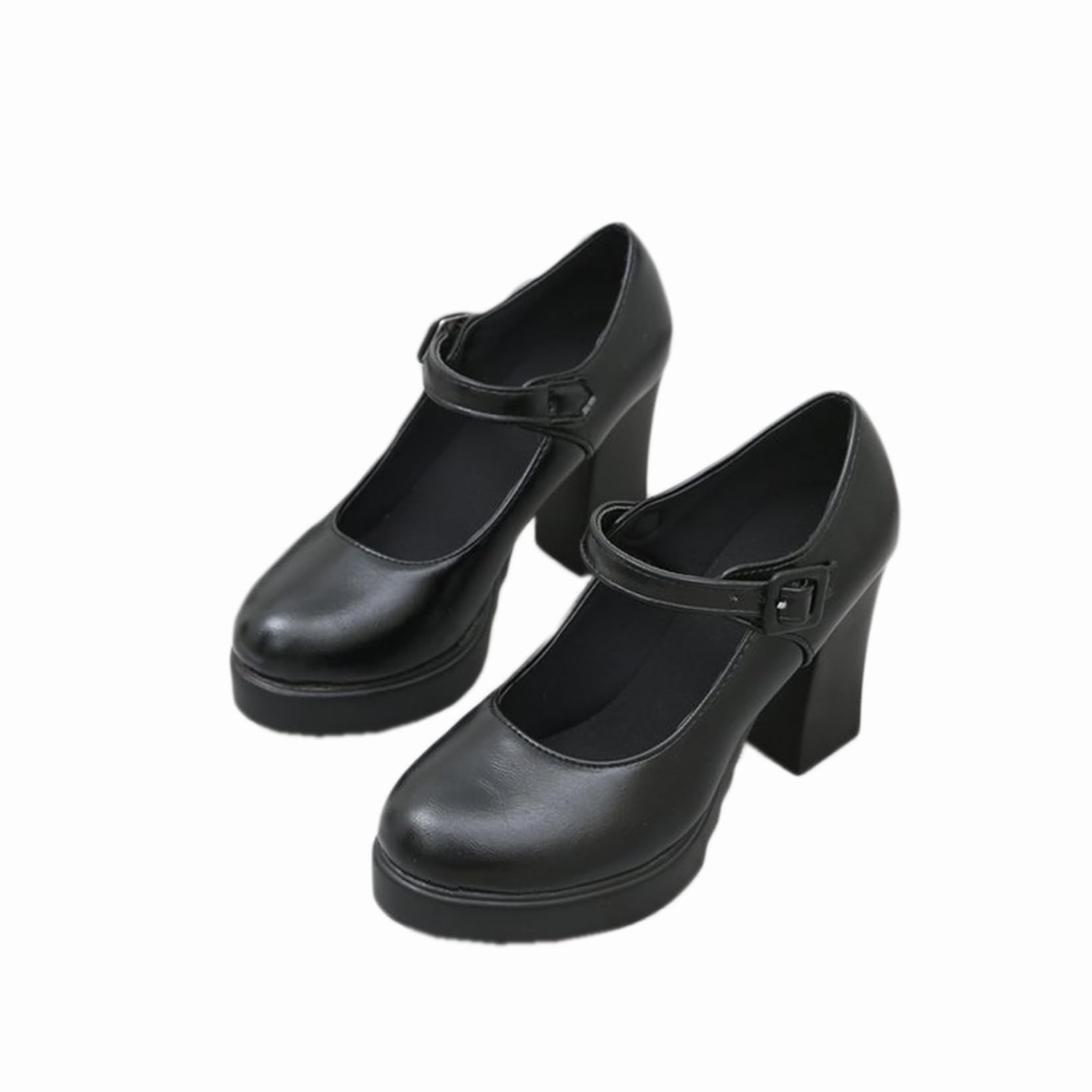 【✩】ラウンドトゥレディースハイヒール、太いヒール、安定した履き心地 51-NSw76kwL.jpg